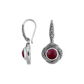 AE-6291-RB Sterling Silver Earring With Ruby Jewelry Bali Designs Inc
